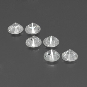 Gemme di Zircone Bianco naturale da  ct, Taglio rotondo, VS