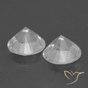 Gemme di Zircone Bianco naturale da 3.66 ct, Rotondo, VS