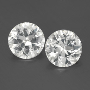 Zircone naturale bianco da  ct, taglio rotondo, VS