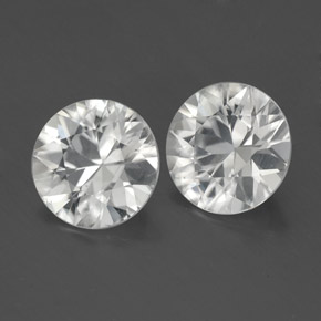 Zircone naturale bianco da  ct, taglio rotondo, VS