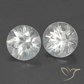 Gemme di Zircone Bianco naturale da 3.84 ct, Rotondo, VVS-VS
