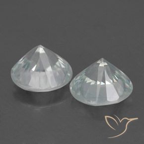 Gemme di Zircone Bianco naturale da 3.84 ct, Rotondo, VVS-VS