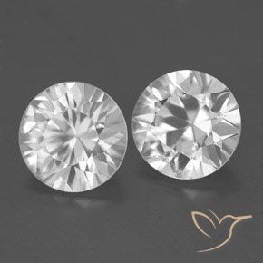 Gemme di Zircone Bianco naturale da 3.53 ct, Rotondo, VS