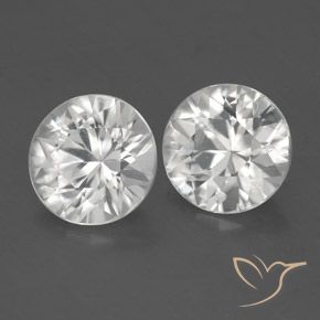 Gemme di Zircone Bianco naturale da 3.37 ct, Rotondo, VS