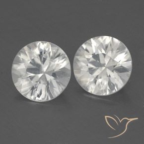 Gemme di Zircone Bianco naturale da 3.16 ct, Rotondo, VS