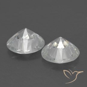 Gemme di Zircone Bianco naturale da 3.16 ct, Rotondo, VS