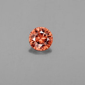 Zircone naturale arancione da 0,71 ct, taglio rotondo, VVS