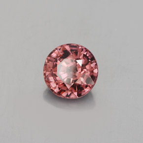 Zircone Arancio tendente al rosa naturale da 1.60 ct, Taglio rotondo, VVS