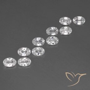 Gemme di Zircone Bianco naturale da 7.17 ct, Ovale, VVS-VS