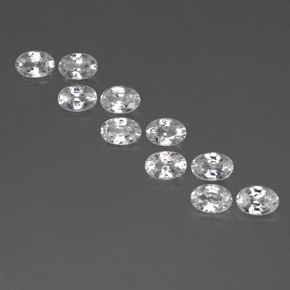Zircone naturale bianco da 7,44 ct, taglio ovale, VS