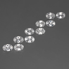 Zircone naturale bianco da 7,44 ct, taglio ovale, VS