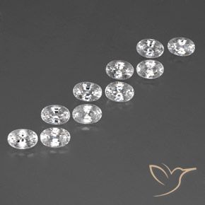 Gemme di Zircone Bianco naturale da 8.58 ct, Ovale, VVS-VS
