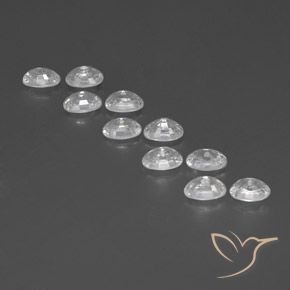 Gemme di Zircone Bianco naturale da 8.18 ct, Ovale, VVS-VS