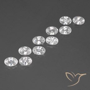 Gemme di Zircone Bianco naturale da 8.12 ct, Ovale, VVS-VS
