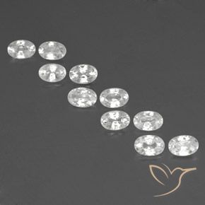 7.46ctw Naturale Bianco Zircone, Ovale, VVS-VS