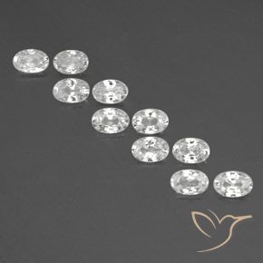 7.33ctw Naturale Bianco Zircone, Ovale, VVS-VS