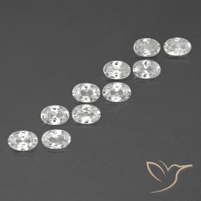 Gemme di Zircone Bianco naturale da 7.33 ct, Ovale, VVS-VS