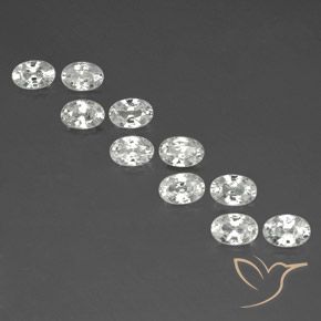 7.33ctw Naturale Bianco Zircone, Ovale, VVS-VS