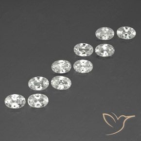 Gemme di Zircone Bianco naturale da 7.33 ct, Ovale, VVS-VS