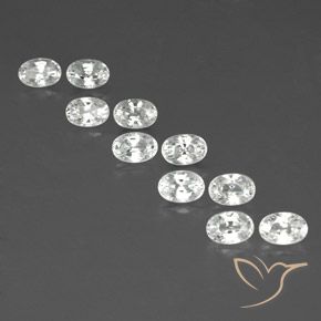 8.81ctw Naturale Bianco Zircone, Ovale, VVS-VS