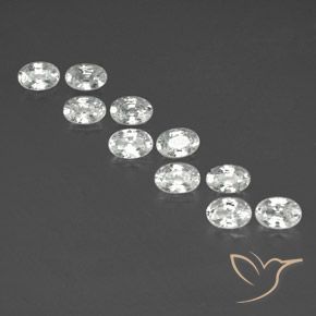 7.36ctw Naturale Bianco Zircone, Ovale, VVS-VS
