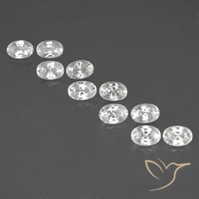 8.49ctw Naturale Bianco Zircone, Ovale, VVS-VS