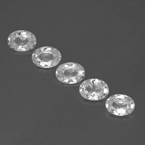 Zircone naturale bianco da  ct, taglio ovale, VVS