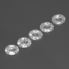 Zircone naturale bianco da  ct, taglio ovale, VVS