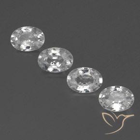 4.57ctw Naturale Bianco Zircone, Ovale, VVS-VS
