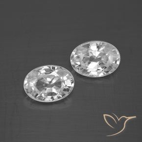 2.63ctw Naturale Bianco Zircone, Ovale, VVS-VS