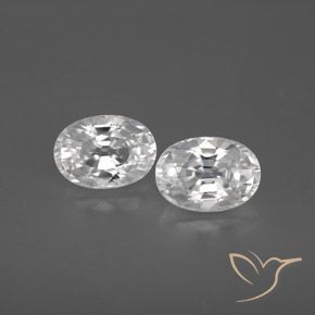 2.88ctw Naturale Bianco Zircone, Ovale, VVS