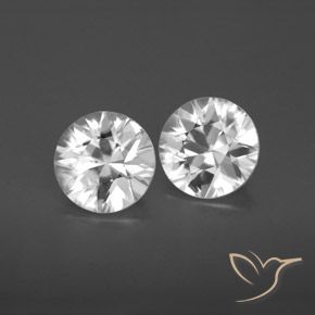 Gemme di Zircone Bianco naturale da 3.35 ct, Rotondo, VS
