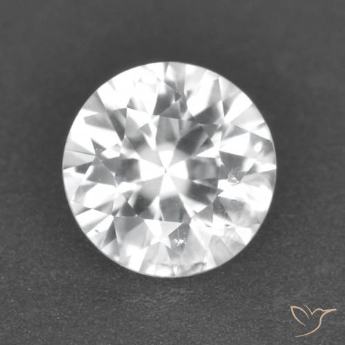 1.68ct Naturale Bianco Zircone, Rotondo, VS-SI
