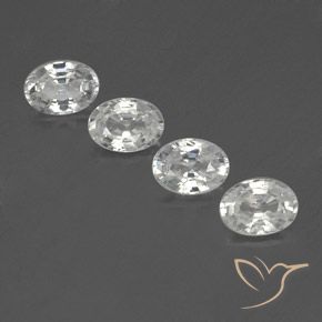 5.00ctw Naturale Bianco Zircone, Ovale, VVS-VS