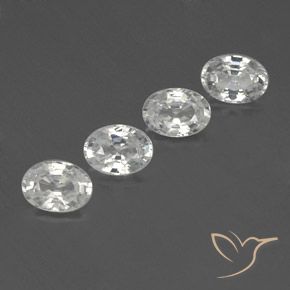 Gemme di Zircone Bianco naturale da 5.00 ct, Ovale, VVS-VS