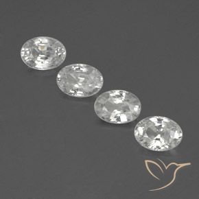 4.76ctw Naturale Bianco Zircone, Ovale, VVS-VS