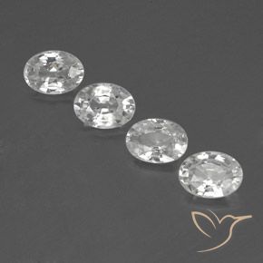 4.92ctw Naturale Bianco Zircone, Ovale, VVS-VS