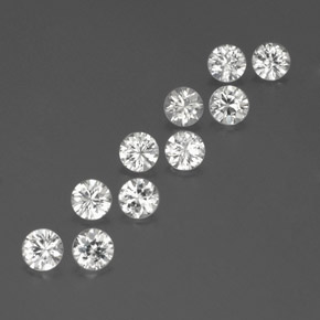 Gemme di Zircone Bianco naturale da  ct, Taglio rotondo, VVS-VS