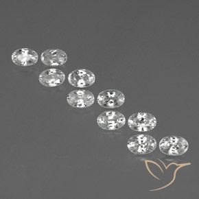 7.84ctw Naturale Bianco Zircone, Ovale, VVS-VS