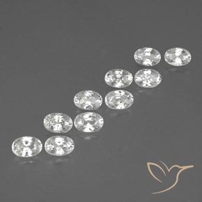 8.19ctw Naturale Bianco Zircone, Ovale, VVS-VS