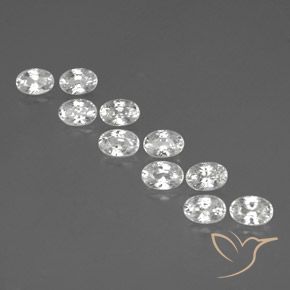 Gemme di Zircone Bianco naturale da 8.19 ct, Ovale, VVS-VS