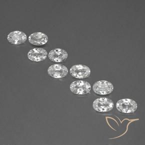 6.68ctw Naturale Bianco Zircone, Ovale, VVS-VS