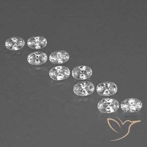 8.00ctw Naturale Bianco Zircone, Ovale, VVS-VS