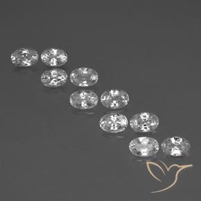 8.04ctw Naturale Bianco Zircone, Ovale, VVS-VS