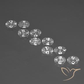 7.00ctw Naturale Bianco Zircone, Ovale, VVS-VS