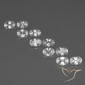 8.48ctw Naturale Bianco Zircone, Ovale, VVS-VS