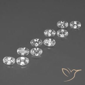 Gemme di Zircone Bianco naturale da 8.48 ct, Ovale, VVS-VS
