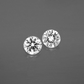 Zircone naturale bianco da  ct, taglio rotondo, SI
