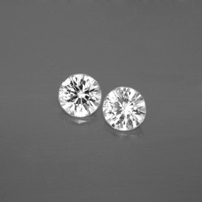 Zircone naturale bianco da  ct, taglio rotondo, SI