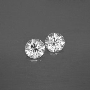 Zircone naturale bianco da  ct, taglio rotondo, VVS